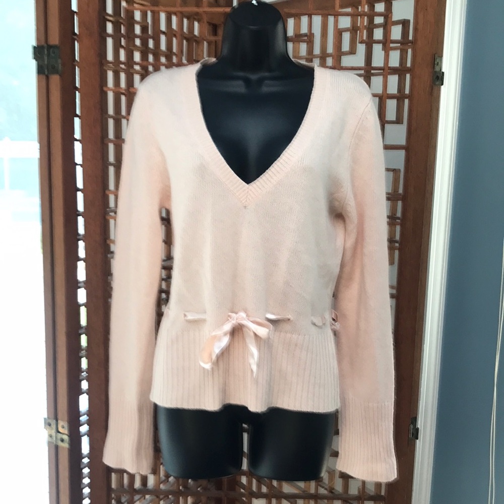 Xhilaration peach sweater with ribbon. Size L